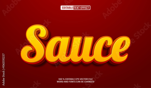 Editable 3d text style effect - Sauce text effect Template