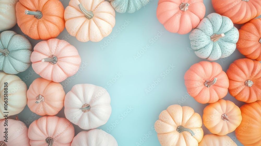 trendy minimal thanksgiving and halloween banner featuring soft pastel pumpkins arranged beautifully, with ample copy space, embodying the spirit of autumn celebrations trendy minimal thanksgiving and halloween banner featuring soft pastel pumpkins arranged beautifully, with ample copy space, embodying the spirit of autumn celebrations