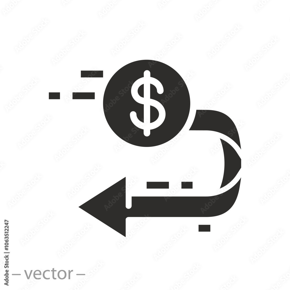 return money, cashback icon, cash back rebate, refund cost buy, financial guarantee, flat vector illustration return money, cashback icon, cash back rebate, refund cost buy, financial guarantee, flat vector illustration