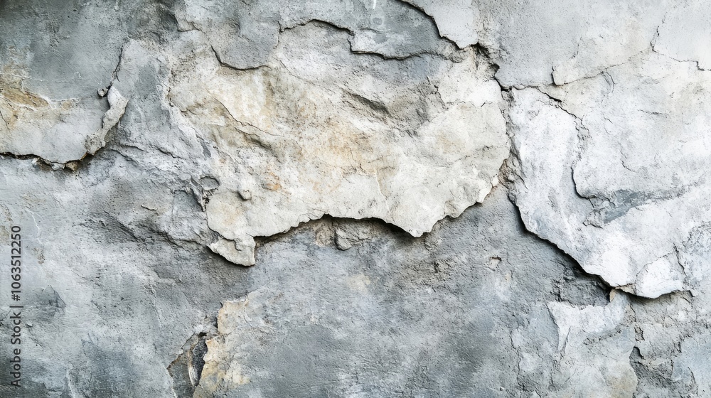 Weathered texture of old rocks creates an empty wall with a grey background, highlighting the unique characteristics of the rocks and offering ample copy space for your design.