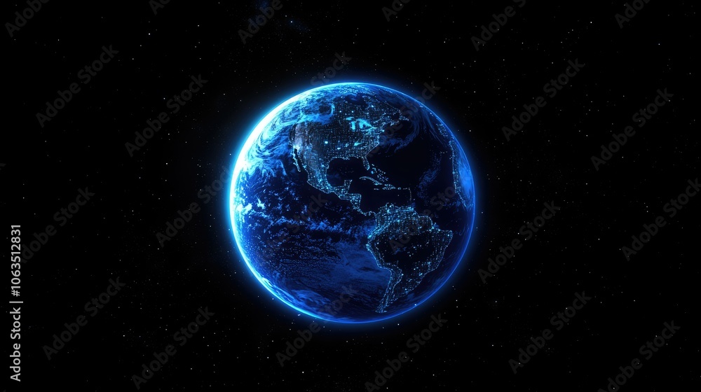 Fototapeta premium Vibrant Earth View from Space in High Detail
