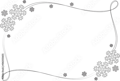 Wallpaper Mural Cute rectangle Snowflake frame for Christmas border. Merry Christmas decoration. Torontodigital.ca