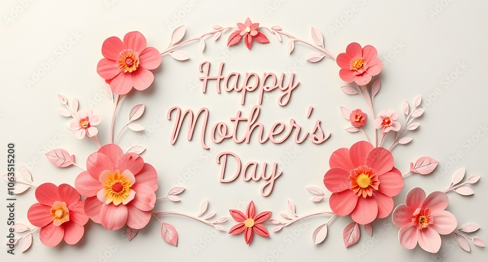mothers day paper cut illustration mothers day paper cut illustration