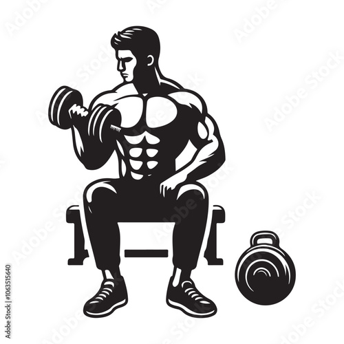 Muscle arm fitness emblems, labels, badges, logos and design elements icon vector silhouette isolated on white background.