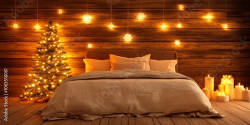 Cozy Christmas Bedroom Scene