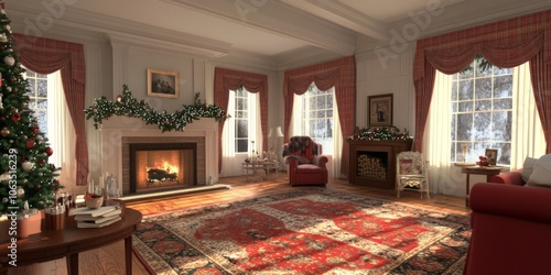 Cozy Christmas Living Room:...