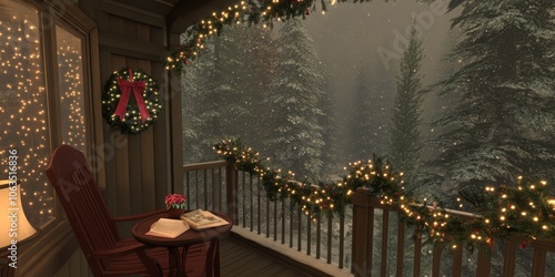 Cozy Christmas Porch in Sno...