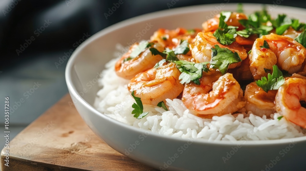 Delicious shrimp stir fry served with rice highlights the flavors of Asian cuisine. Close-up of shrimp stir fry and prawn curry creates a vivid seafood menu image with ample copy space. Delicious shrimp stir fry served with rice highlights the flavors of Asian cuisine. Close-up of shrimp stir fry and prawn curry creates a vivid seafood menu image with ample copy space.