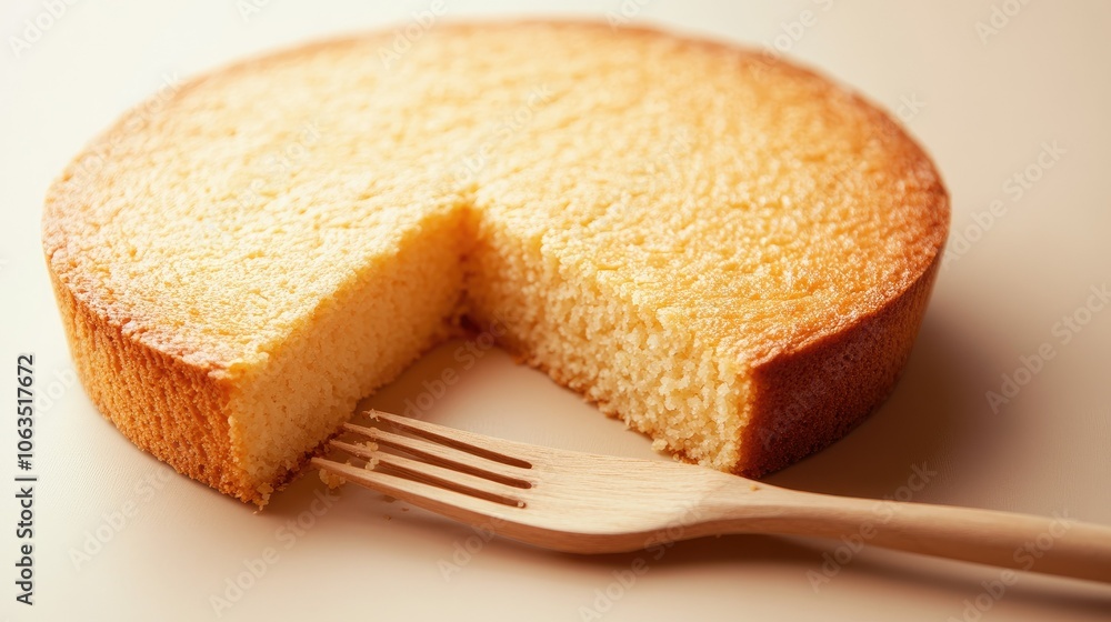 Delicious Freshly Baked Cake with Fork Delicious Freshly Baked Cake with Fork
