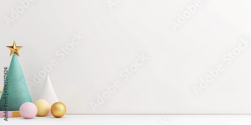 Minimalist Christmas Scene:...