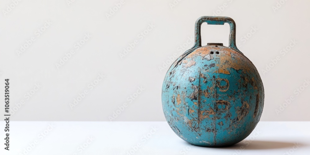A grenade that has been deactivated rests against a white backdrop, indicating that it is no longer functional or poses any danger. A grenade that has been deactivated rests against a white backdrop, indicating that it is no longer functional or poses any danger.