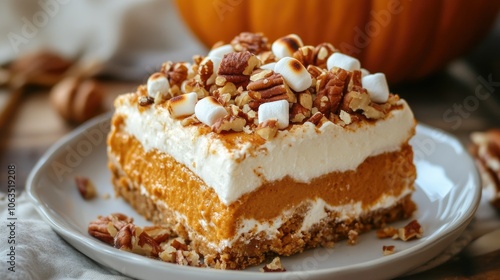 Wallpaper Mural Delicious Pumpkin Dessert with Topping and Nuts Torontodigital.ca