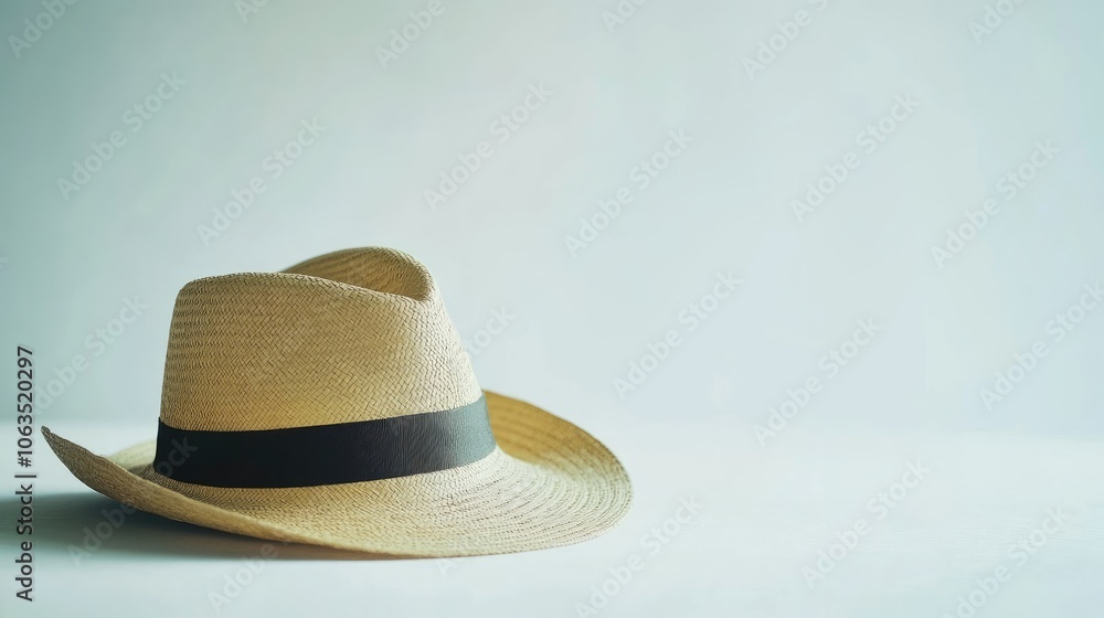 Panama hat stands alone on a white background, highlighting the unique design and craftsmanship of the Panama hat. Ideal for fashion-related projects with ample copy space. Panama hat stands alone on a white background, highlighting the unique design and craftsmanship of the Panama hat. Ideal for fashion-related projects with ample copy space.