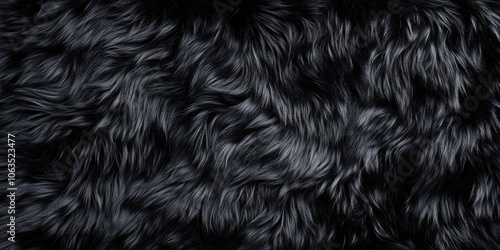 A backdrop featuring a soft and fuzzy black fur texture, perfect for showcasing exotic pets. This luxurious black fur design enhances the display of exotic animals beautifully. photo