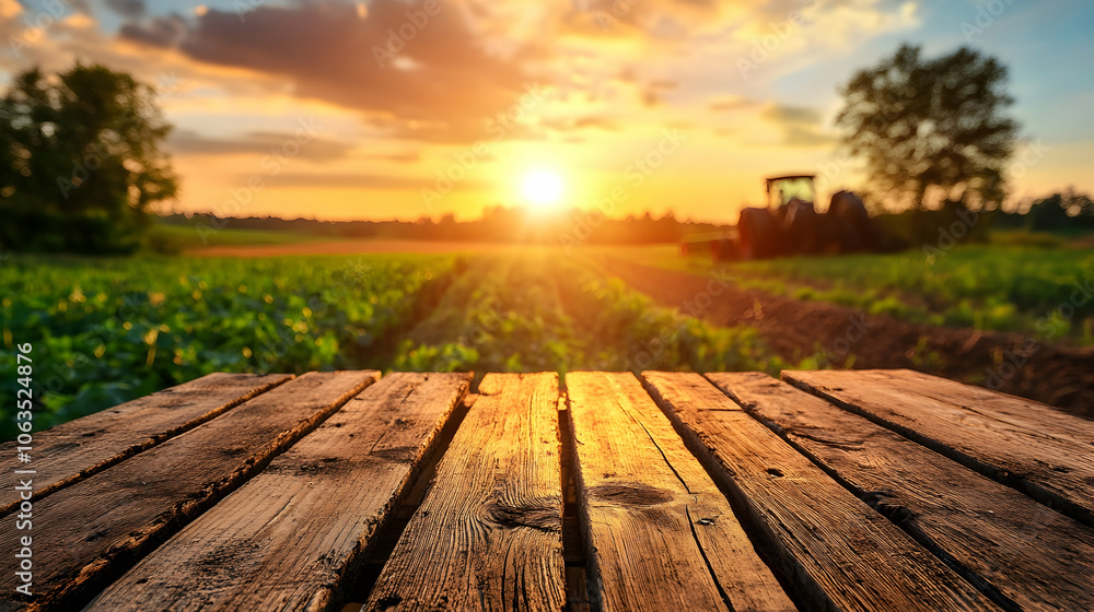 Wooden Tabletop With Blurred Rural Sunset Background, wooden surface, wood table, sunset glow, golden hour, agricultural Wooden Tabletop With Blurred Rural Sunset Background, wooden surface, wood table, sunset glow, golden hour, agricultural