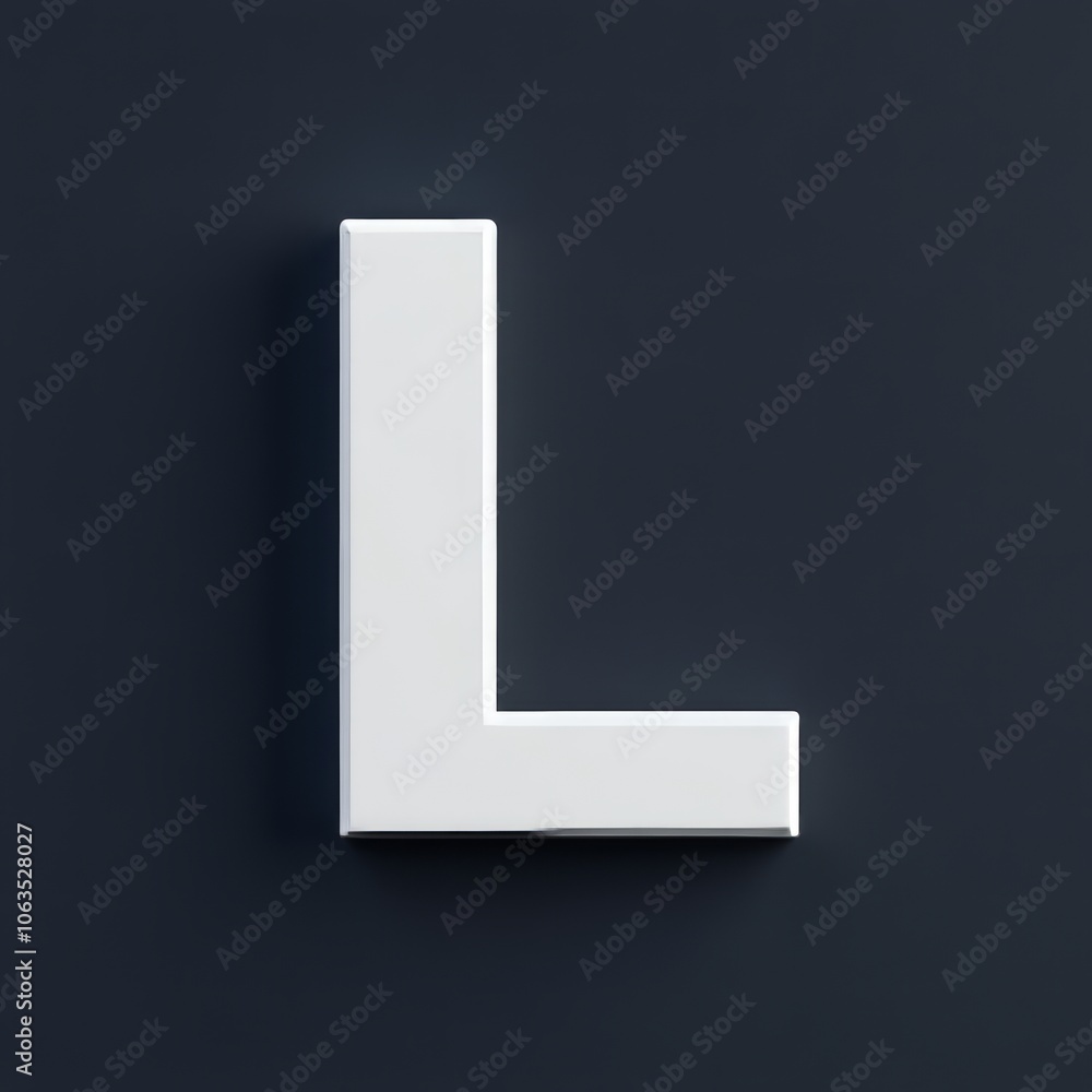 A three-dimensional white letter A three-dimensional white letter