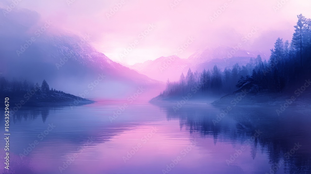 Foggy River at Dusk Foggy River at Dusk