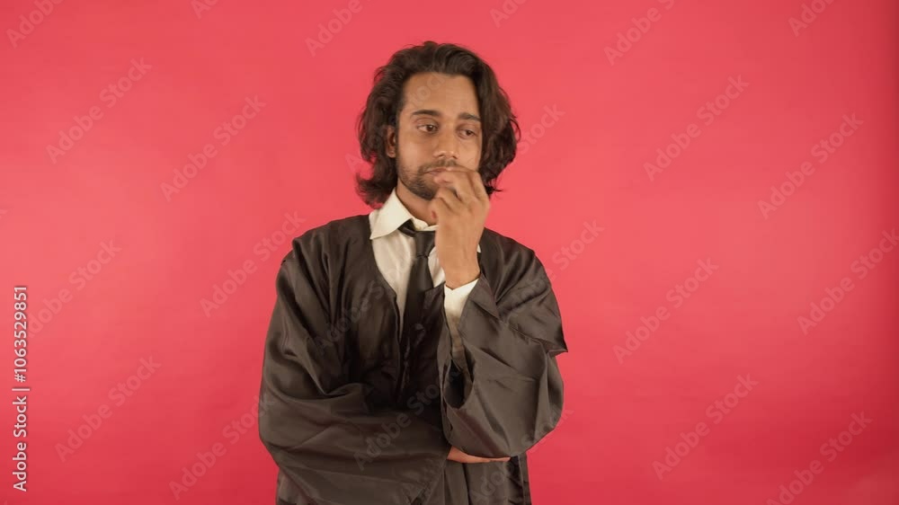 Lawyer Standing in Thoughtful Pose Lawyer Standing in Thoughtful Pose