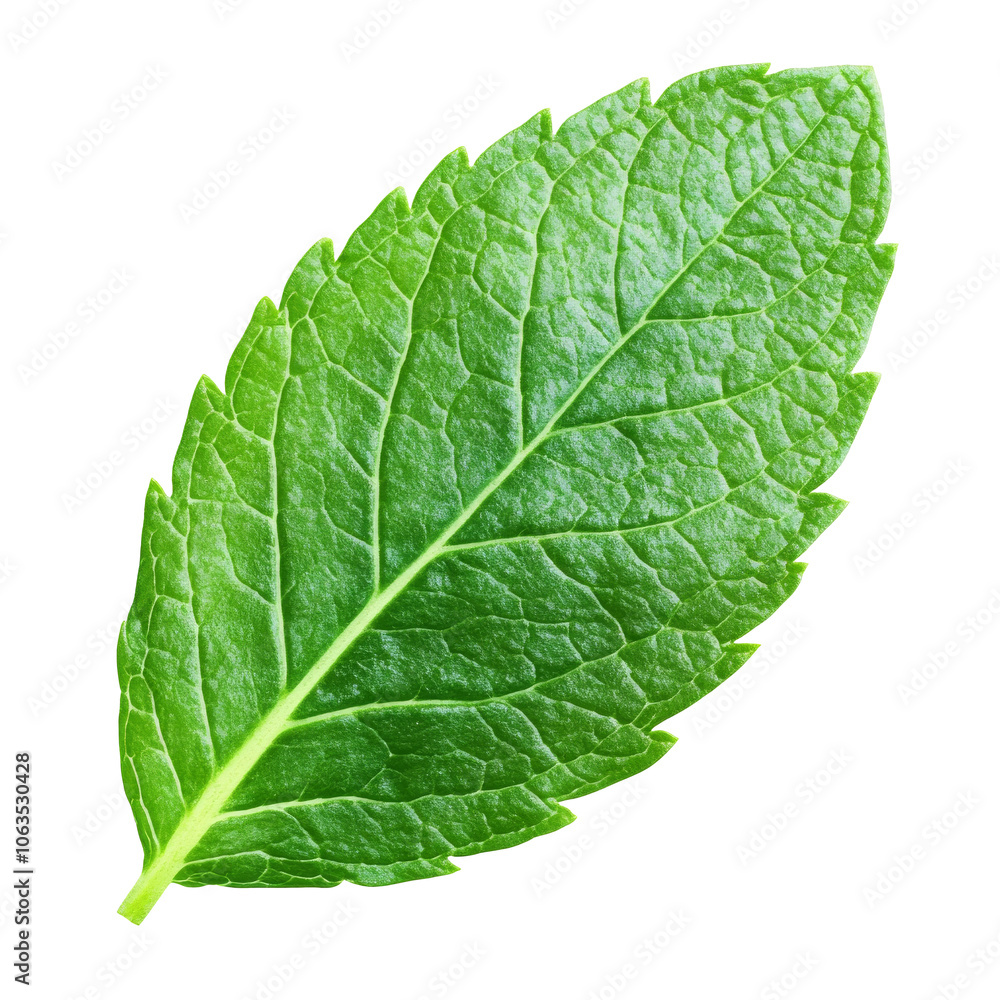 Mint leaf on white background indoors isolated transparent Mint leaf on white background indoors isolated transparent