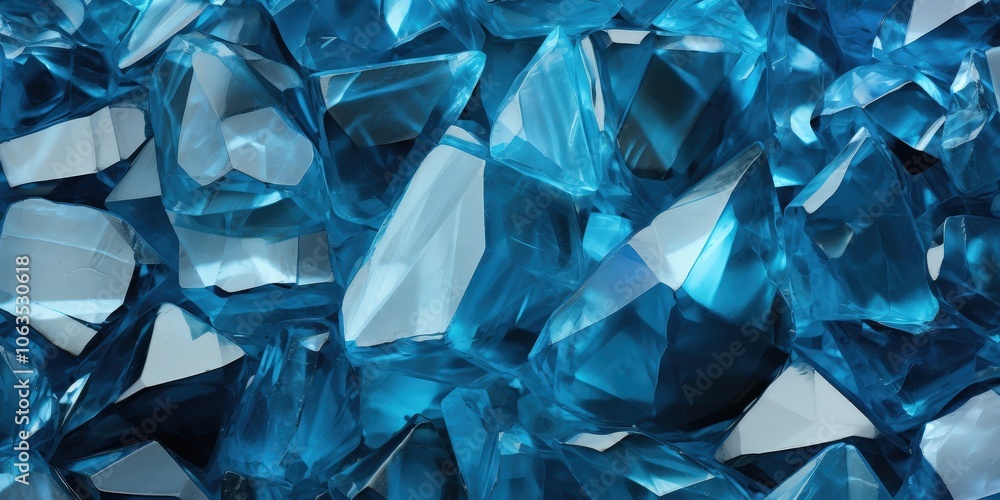 An abstract pattern of vibrant blue and white geometric shapes, creating a dynamic and visually captivating texture.