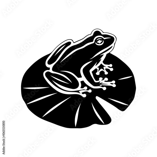 Frog Silhouette isolated on white background