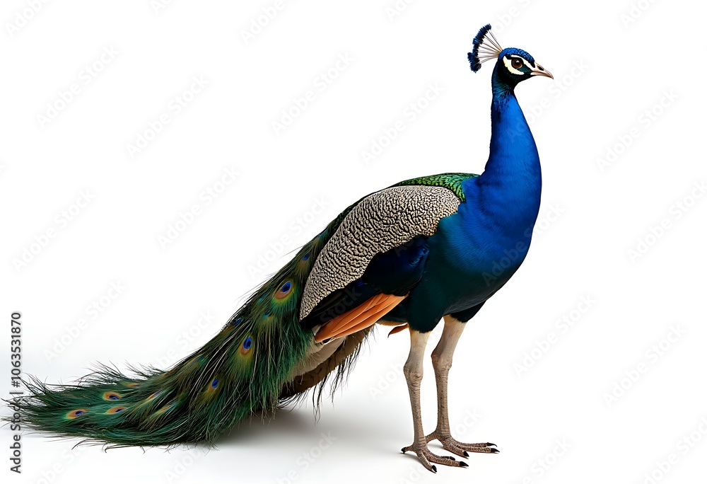 Fototapeta premium Peacock isolated on white background