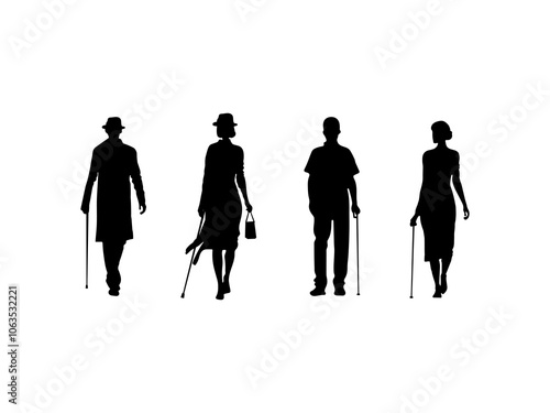 Blind people silhouette.