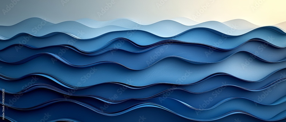 Abstract waves in varying shades of blue create a serene and fluid visual effect. Abstract waves in varying shades of blue create a serene and fluid visual effect.