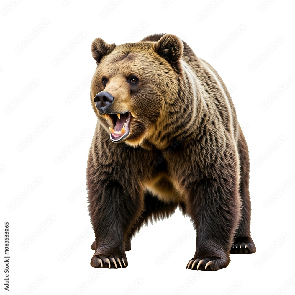 Fototapeta premium Brown bear animal isolated on white background