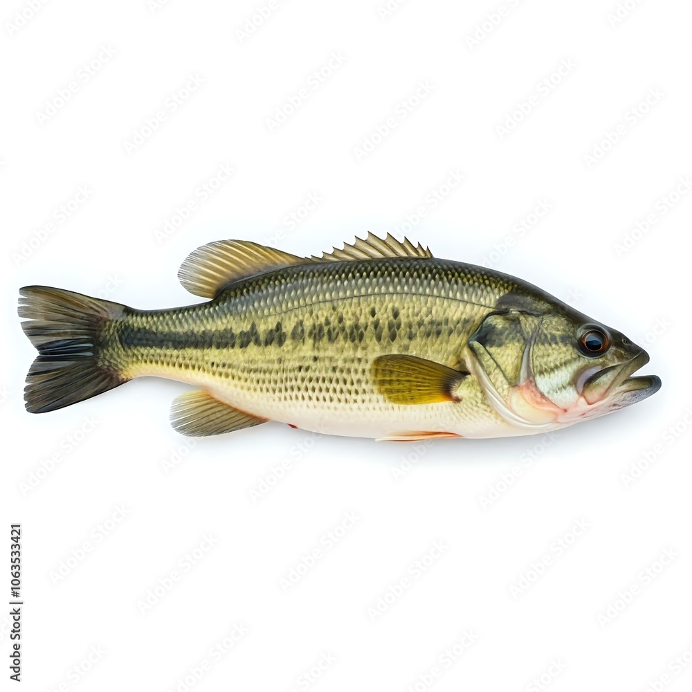 Largemouth bass fish isolated on a white background Largemouth bass fish isolated on a white background