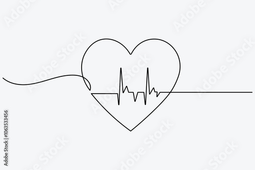 World health day continuous line drawing of isolate stethoscope outline simple vector icon
