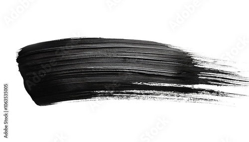 Fototapeta Naklejka Na Ścianę i Meble -  Bold black paint brush stroke isolated on a white background. PNG transparent.