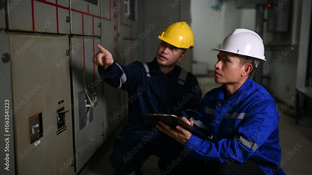 Electrical Engineer Recording Power Usage, Industrial Meter Check, Electrical Maintenance and Short Circuit Troubleshooting, Power Outage Investigation, Safety Inspection for Leakage Prevention Electrical Engineer Recording Power Usage, Industrial Meter Check, Electrical Maintenance and Short Circuit Troubleshooting, Power Outage Investigation, Safety Inspection for Leakage Prevention