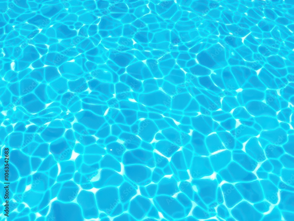 Blue rippled water in swimming pool with sunlight reflecting off the surface, pattern, summer, rippled Blue rippled water in swimming pool with sunlight reflecting off the surface, pattern, summer, rippled