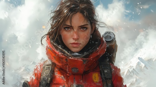 heroic game art showcasing a key moment in a postapocalyptic adventure featuring a determined protagonist ready to face challenges in a crumbling landscape filled with dramatic tension