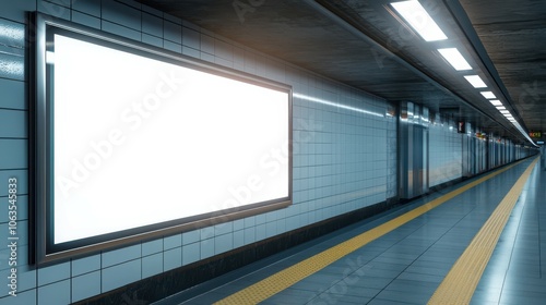 Subway Billboard Advertisement Scene Mockup