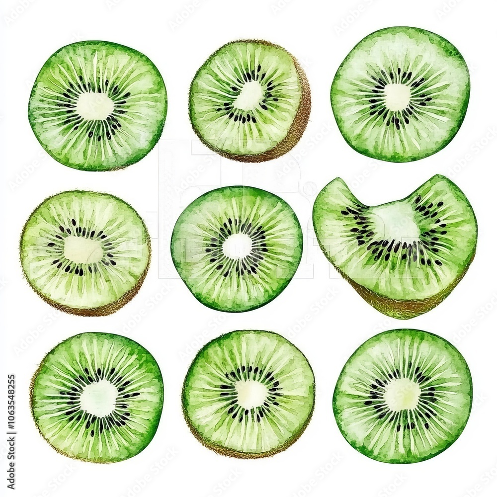 Kiwi fruit on white Kiwi fruit on white