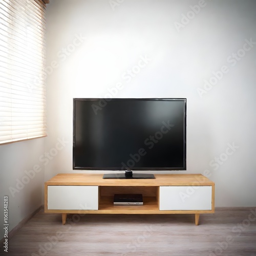 Modern flat-screen TV isolated on white background