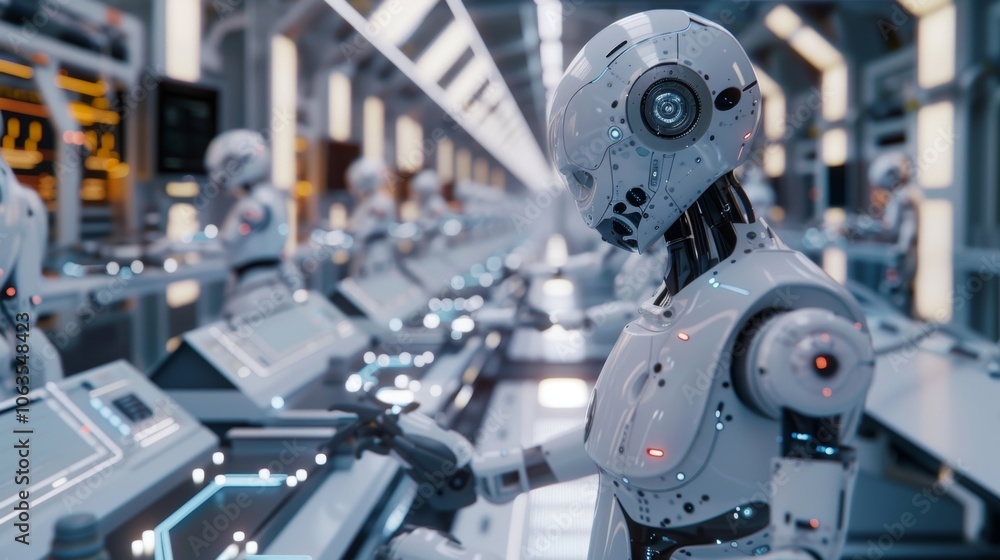 A 6Genabled assembly line where robots and humans work side by side with robots taking on the more repetitive tasks while humans oversee and supervise. A 6Genabled assembly line where robots and humans work side by side with robots taking on the more repetitive tasks while humans oversee and supervise.