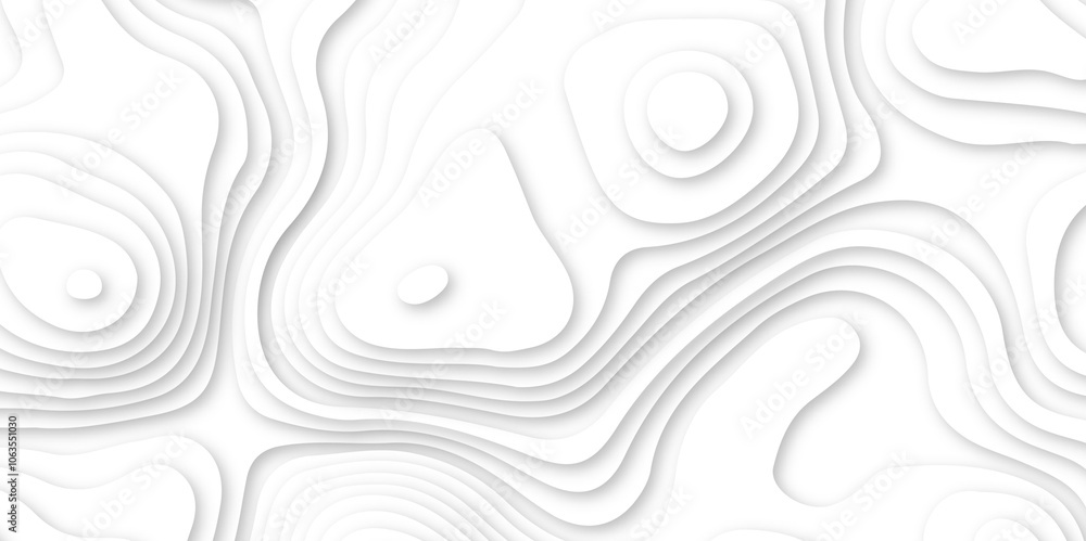 Abstract wavy line 3d paper cut white background. white and gray luxury grid topography map and satin smooth wallpaper matt paper light texture. White waves decorative papercut design. Abstract wavy line 3d paper cut white background. white and gray luxury grid topography map and satin smooth wallpaper matt paper light texture. White waves decorative papercut design.