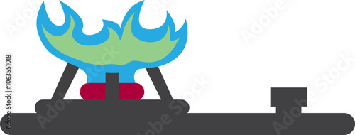 Illustration Gas Stove With Fire On