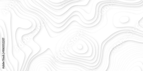 Abstract wavy line 3d paper cut white background.  white and gray luxury grid topography map and satin smooth wallpaper matt paper light texture.  White waves decorative papercut design.