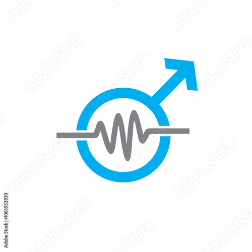 male pulse logo , male care logo vector , medical logo vector