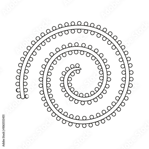 Decorative spiral vector illustration. Round decorative element.