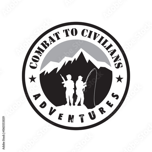 combat to civilians logo , adventure logo vector , soldier logo vector