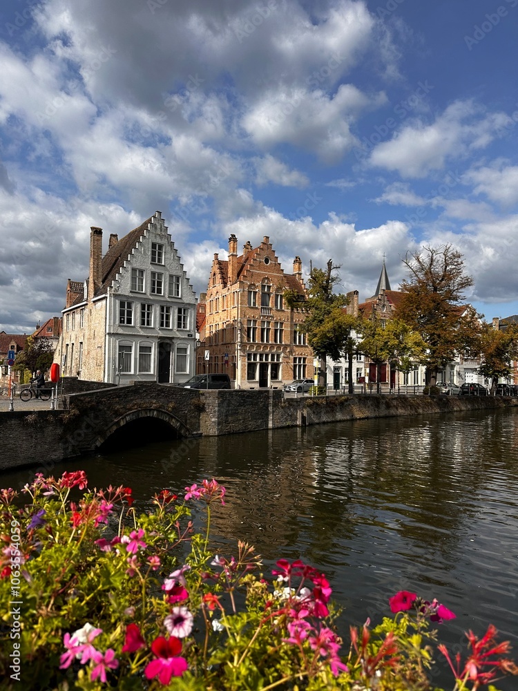 Naklejka premium houses on the river