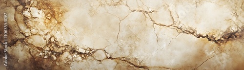 A Close-Up of Cracked Brown and Beige Marble