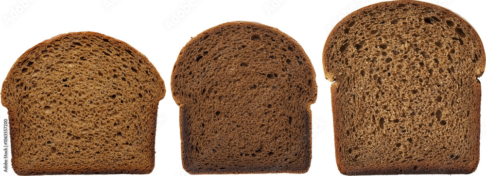 A slice of rye bread isolated on transparent background, chocolate bread PNG A slice of rye bread isolated on transparent background, chocolate bread PNG