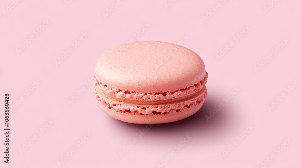 Pink Macaron on a Pink Background - A Delicate and Sweet Treat Pink Macaron on a Pink Background - A Delicate and Sweet Treat