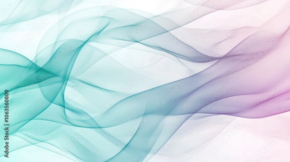 Fototapeta premium Flowing gradient shapes in teal and lavender tones, abstract and fluid, gentle transitions